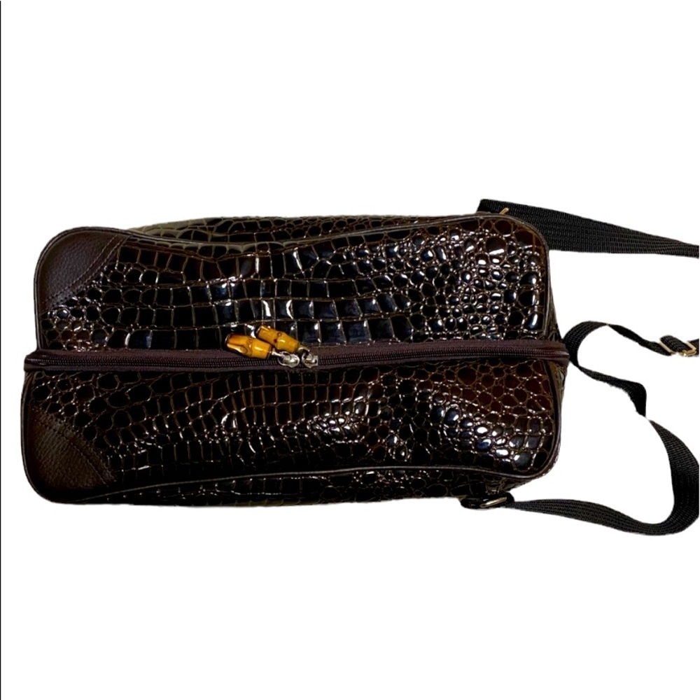 Brand New Crocodile Embossed Wine Purse/Satchel
